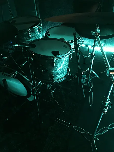 Drums in Aerial Recording Booth